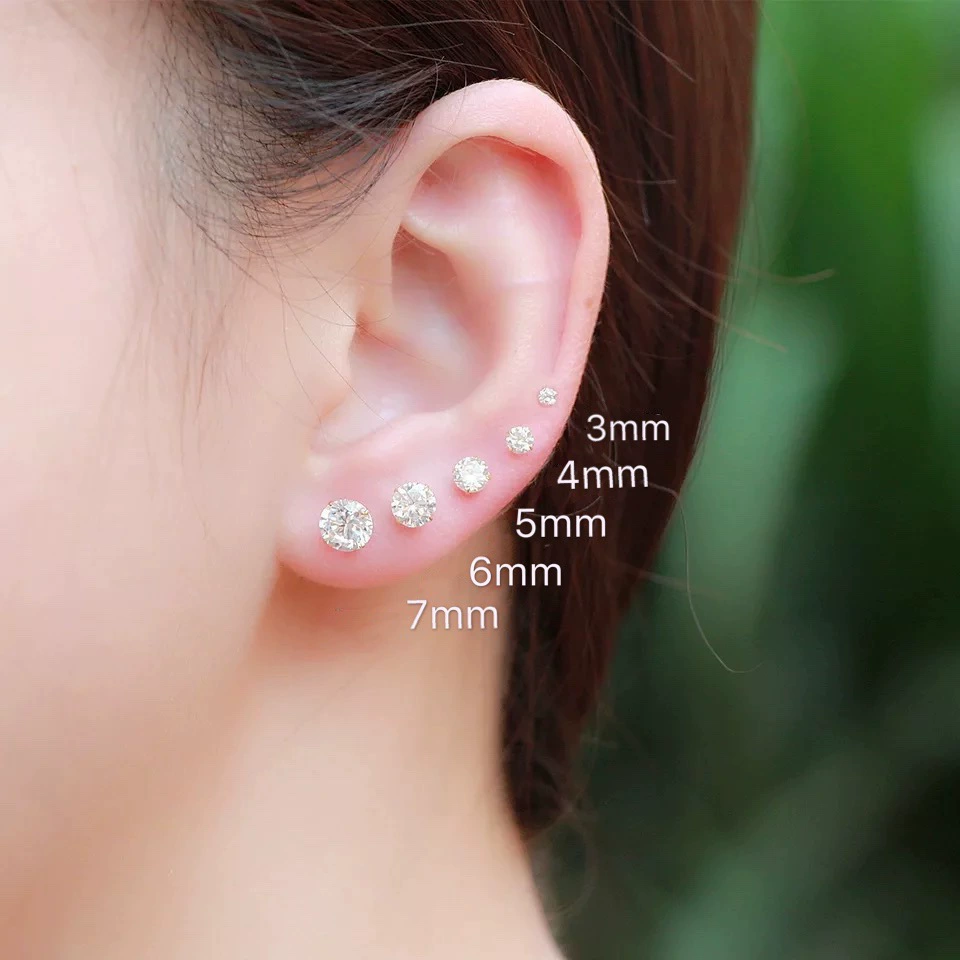 Earrings, silver 999 sample, simple and elegant design, light luxury style