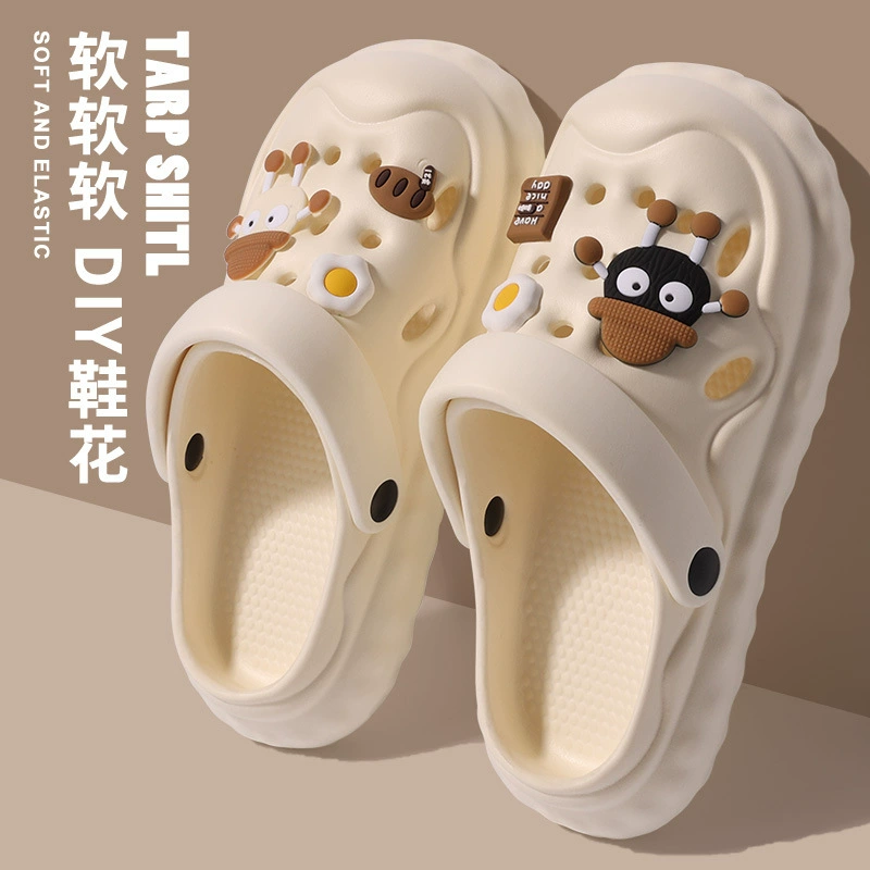 Дерьмо EVA Холодные тапочки противоскользящие и износостойкие увеличенные наружные пещерные туфли женские дышащие толстые подошвы мужские мультфильмы мягкие