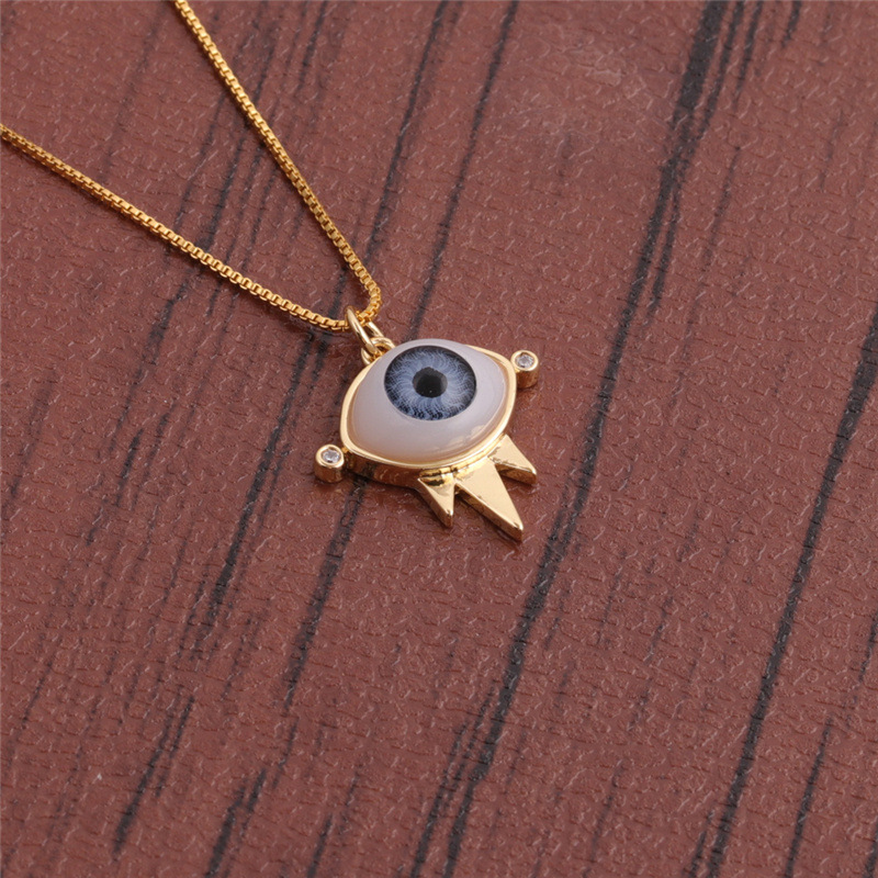 Wholesale Dripping Evil Eye Copper Zircon Pendant Necklace