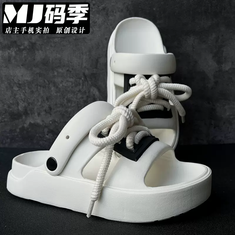 一字拖女夏季绑带外穿增高5cm一脚蹬开车两穿=凉鞋女防滑耐磨舒适