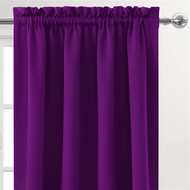 high light shielding heat insulating energy saving bedroom kitchen blocking curtains Nordic solid color black silk blackout curtains_voghion.com