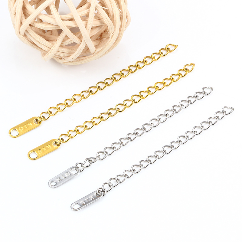 10 PCS/Package Stainless Steel Solid Color Extension Chain display picture 1