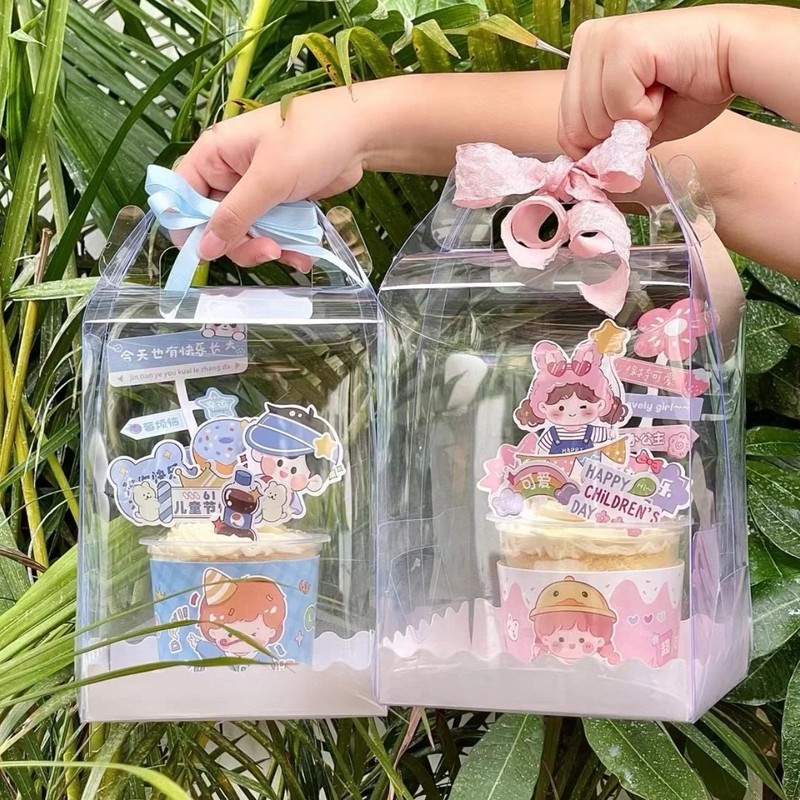 61 子供の日のケーキボックスクマとウサギの紙コップ包装箱ハッピー子供の日ベーキングデザートデコレーションマフィンカップキャリーケース|undefined