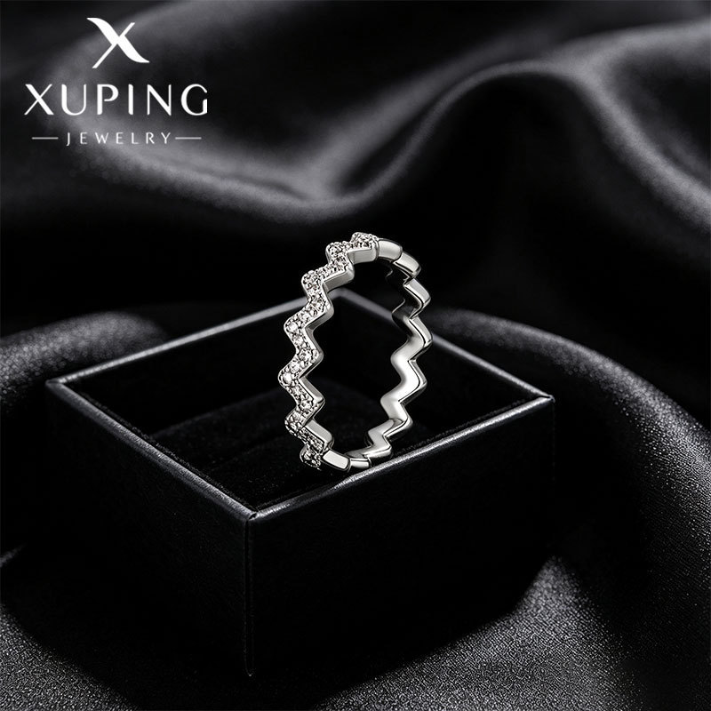 Xuping Fashionable Wavy Thin Ring, Light Luxury Simple Copper Alloy Serrated Niche Design, Personalized Stackable Index Finger Ring Wholesale Xuping Fashionable Wavy Thin Ring, Light Luxury Simple Copper Alloy Serrated Niche Design, Personalized Stackable Index Finger Ring Wholesale
