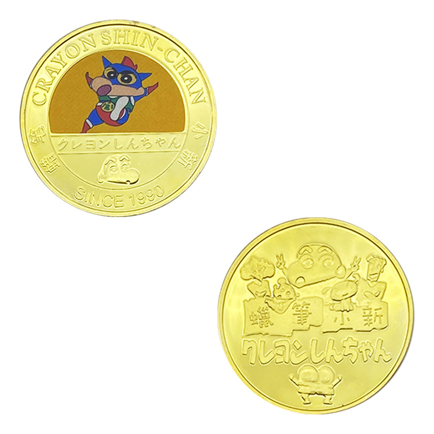 Lápiz de animación pequeño nuevo alrededor de doce monedas conmemorativas de pintura metálica coleccionable insignia puede ser aprobado