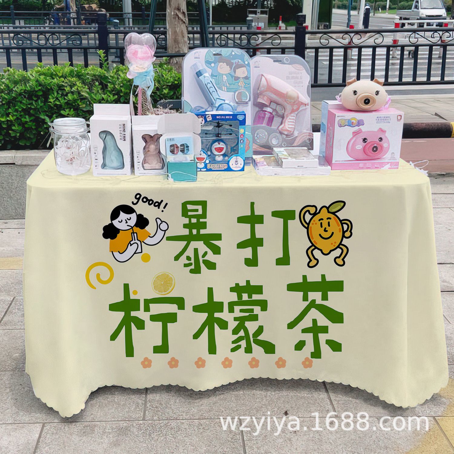 Mantel de té de limón hecho a mano