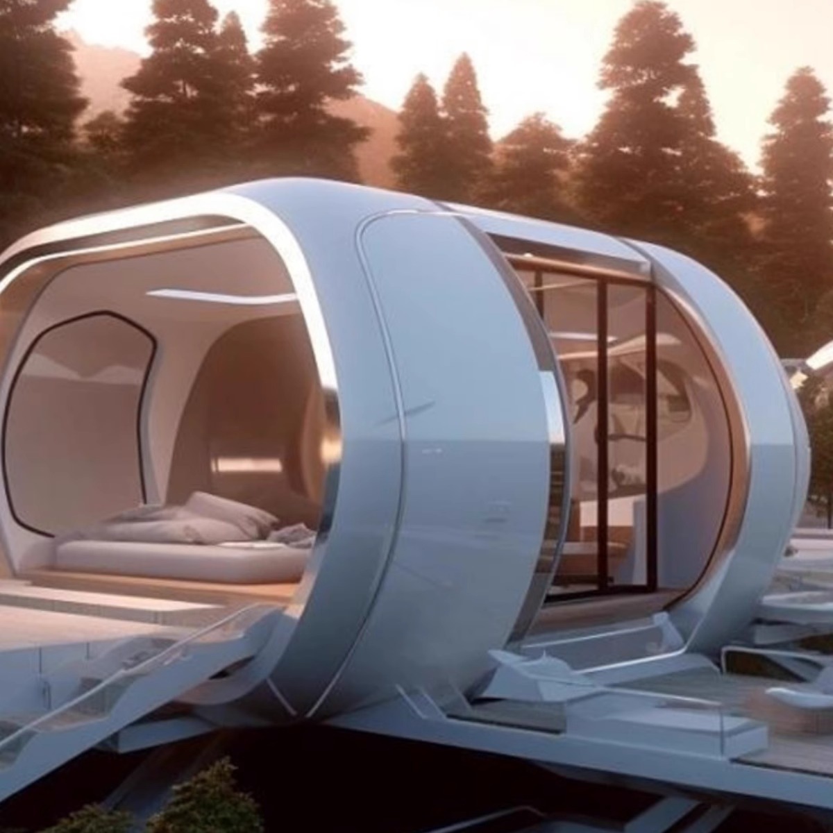 Residencia al aire libre cápsula de manzana cápsula espacial sala de tablero móvil contenedor sala de exposiciones móvil lugar escénico actividad de salón