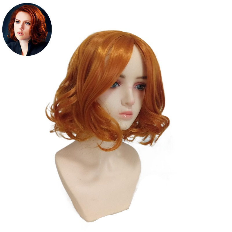 2025 Captain America League of Legends Black Widow Scarlett COS Wig Stage Festival Performance Wig Brown