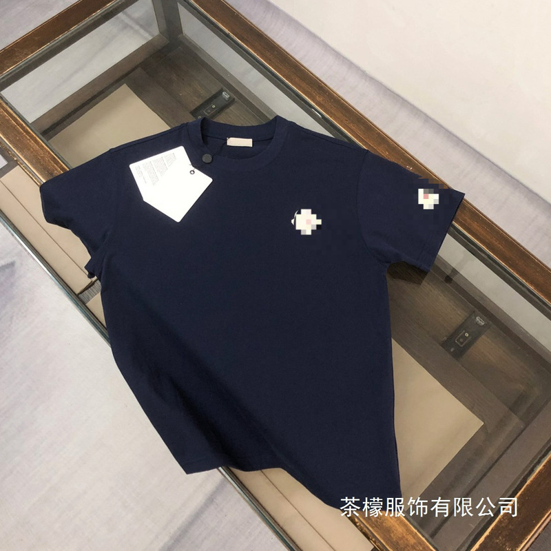 New Summer Original Label Mengkoumiao Short-Sleeved T-Shirt Men's Pure Cotton Casual Embroidered Round Neck Mengjia Men's T-Shirt Couple Style