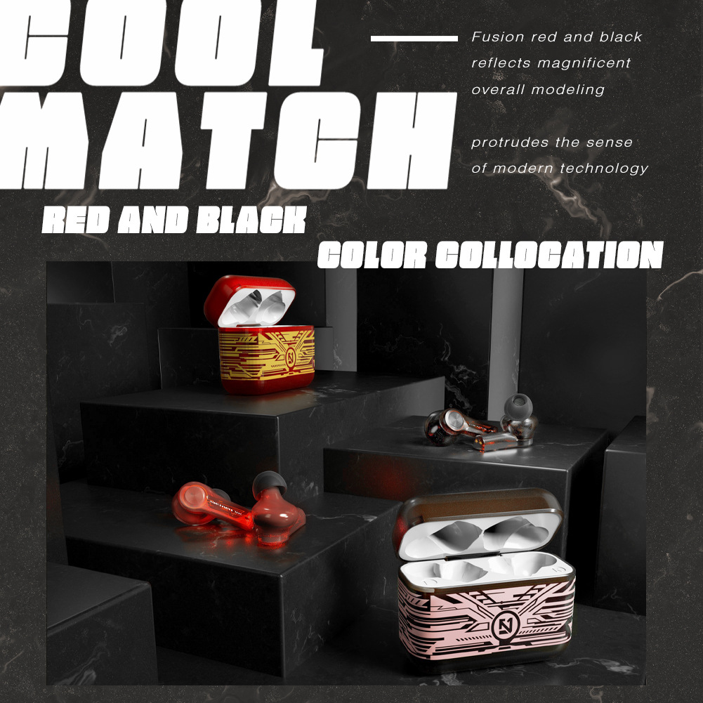 跨境新款無線藍(lán)牙耳機(jī) TWS耳機(jī)5.0 游戲立體聲黑科技透明工廠批發(fā)