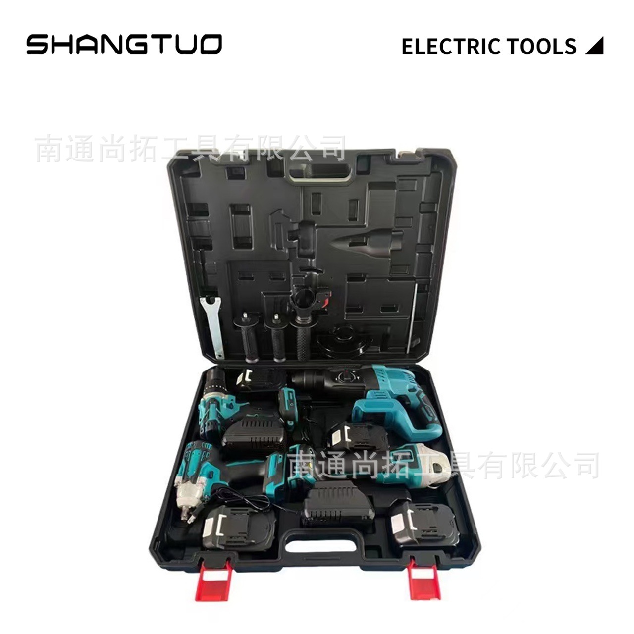 牧田款锂电钻冲击钻扳手起子机角磨机电锤无刷工具4件套 工具套装