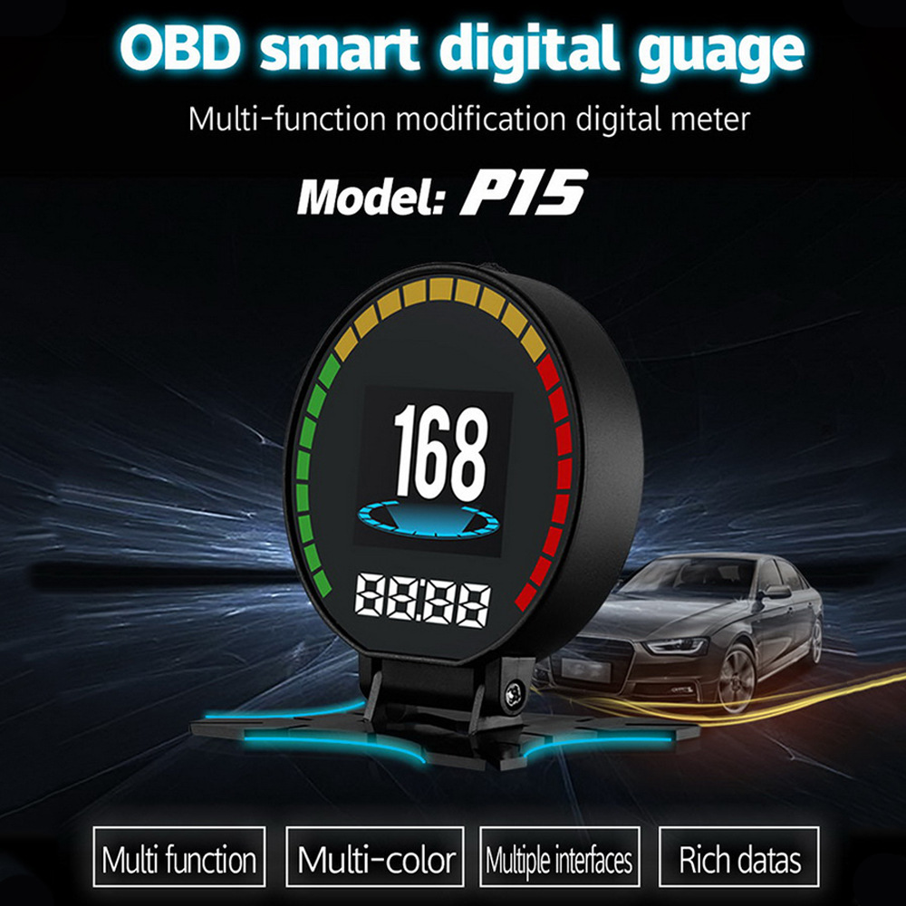 P15 Intelligent Driving Computer Obd2 System 2.84inch Lcd Color Screen Information Does Not Require Reflection for Hud Head-Up Display
