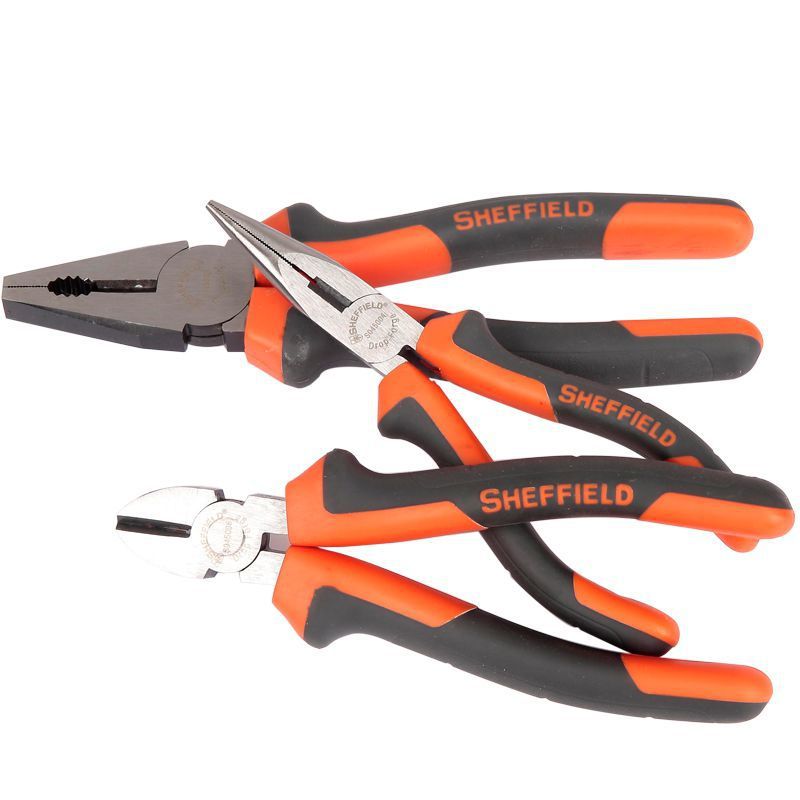 Escudo de acero S045003 abrazadera de alambre de acero 6 pulgadas 8 pulgadas abrazadera de boca afilada de mango de dos colores abrazadera de boca biselada abrazadera de boca biselada