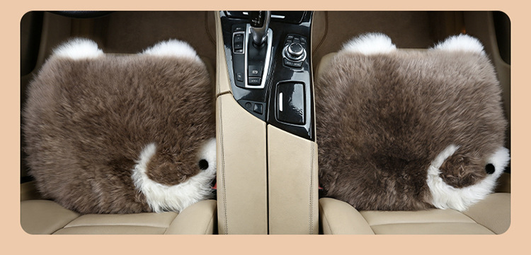 New car plush cushion winter plush backless pure wool warm single seat thick cute seat cushion