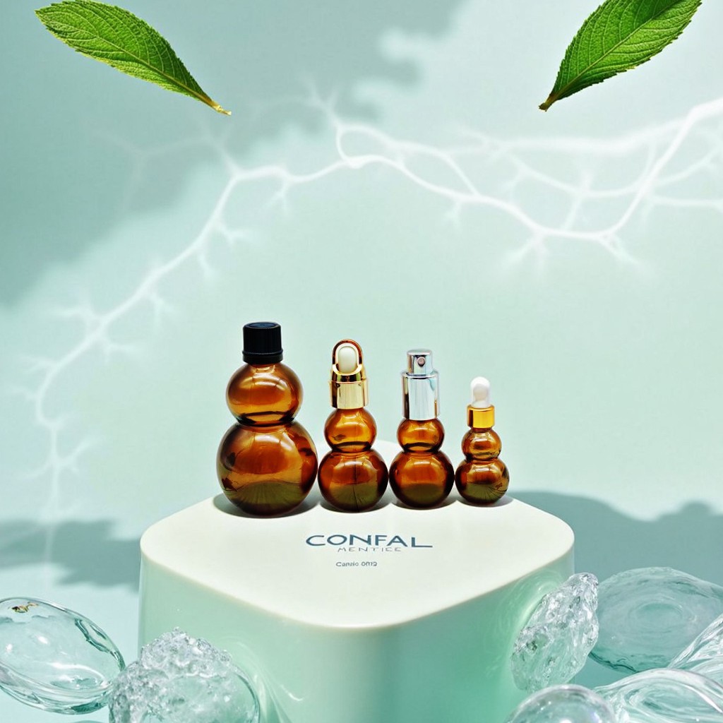 厂家供应玻璃瓶10ml/20ml/30ml/50ml茶色葫芦精油瓶