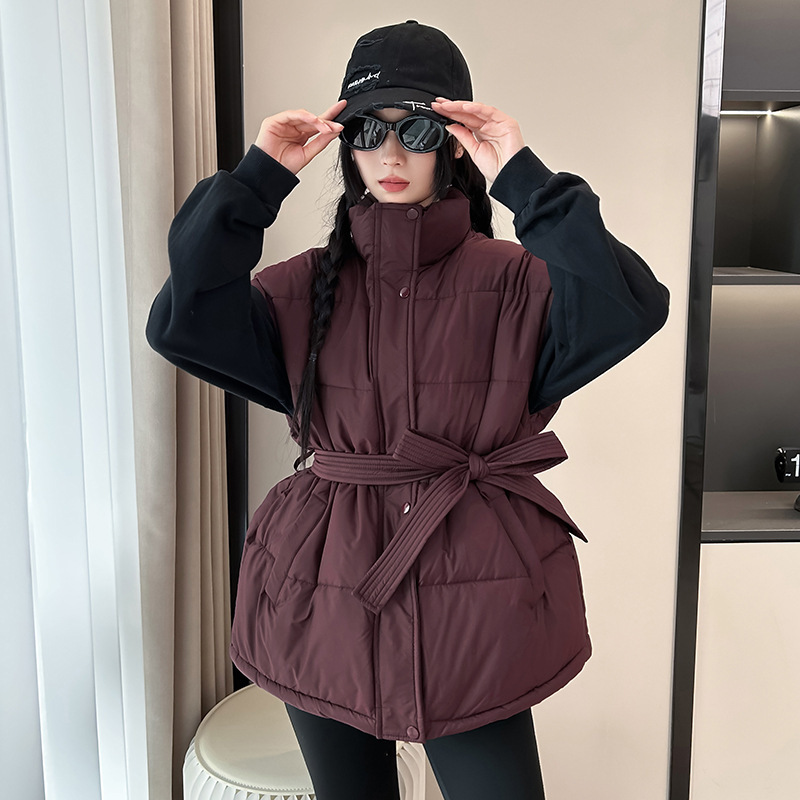 收腰棉马甲女2025新品韩版立领外穿小香风棉服背心坎肩外套潮马夹|undefined