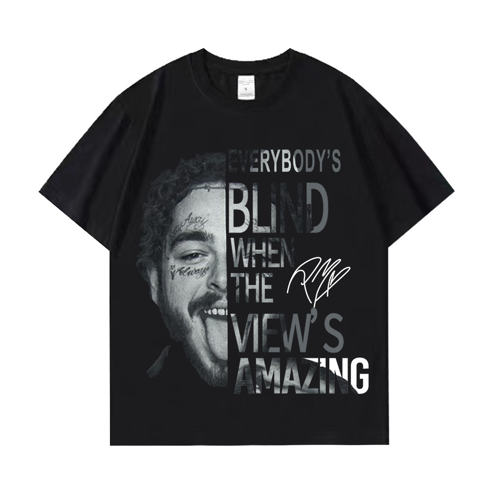 American High Street carácter carta impresión lavada manga corta Camiseta hombres ins verano casual cuello redondo algodón media manga camisa moda