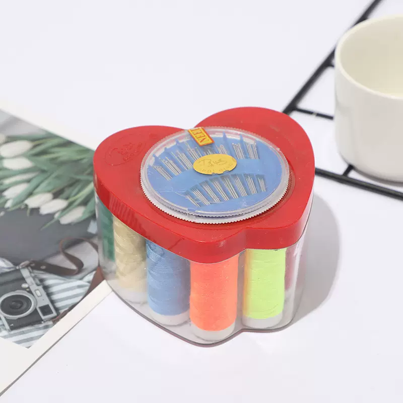 定制针线盒心形家用多配件针线尺子别针组装批发简约风批发针线盒