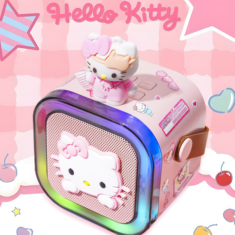 ハローキティ レコードプレーヤー Bluetooth スピーカー かわいい KT 猫マイク 歌うオーディオ 誕生日プレゼント 女の子|undefined