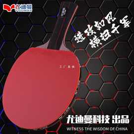 乒乓球拍专业级比赛碳素底板横直拍长短柄兵乓球高弹力单拍支套装
