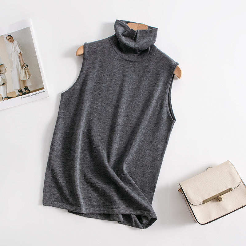 New Australian 100% Wool Turtleneck Base Layer Women's Top, Early Autumn New Slim Fit Sleeveless Knitted Vest Sweater New Australian 100% Wool Turtleneck Base Layer Women's Top, Early Autumn New Slim Fit Sleeveless Knitted Vest Sweater