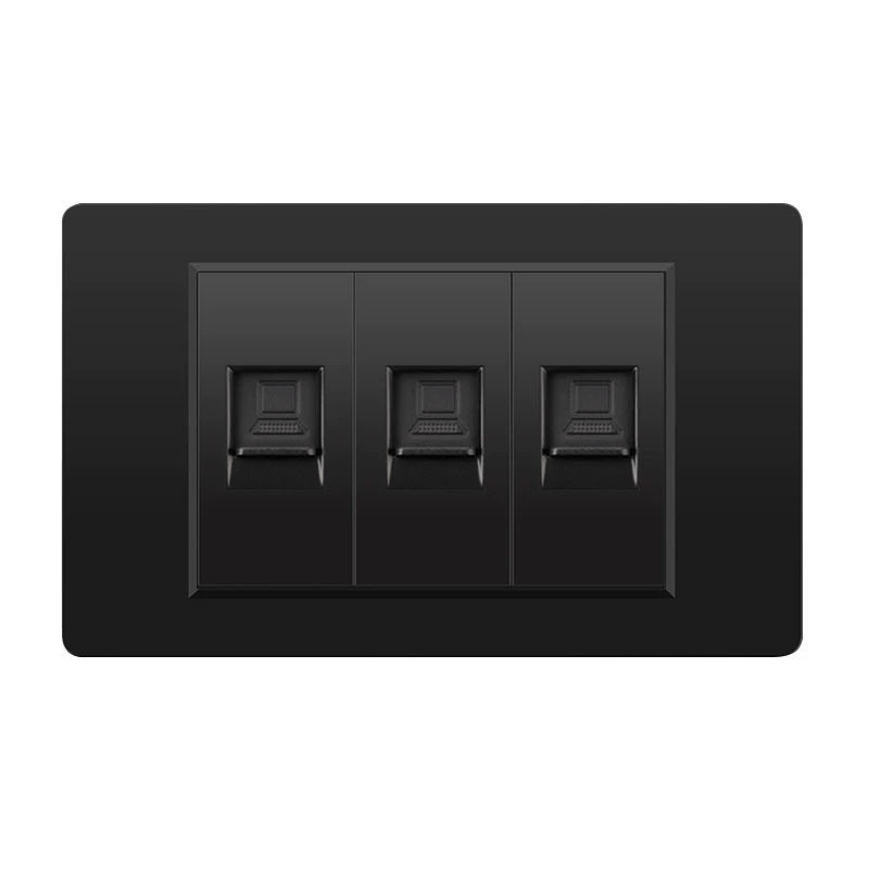 Черная настенная панельная розетка с 118 тип switch, тайваньская розетка с 20W type-C, шесть отверстий