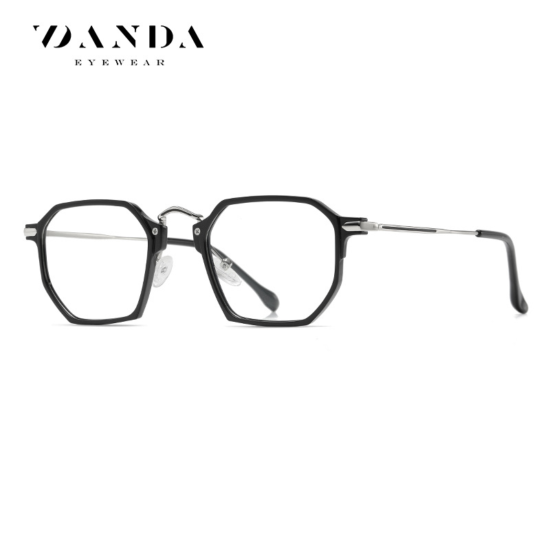 Spot nuevo marco de gafas para hombre, montura poligonal TR90 ultraligera TJ848, se puede equipar con gafas de miopía anti-luz azul para mujer