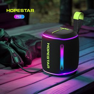 New P63 portable portable outdoor sports waterproof Bluetooth speakers mini small audio RBG light steel cannon