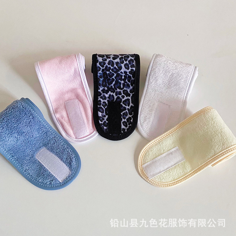 Comercio exterior transfronterizo material de velcro personalizado turbante de lavado de la cara de mujer coral veludo coral fábrica de joyas para el cabello tienda