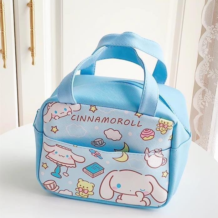 Cartoon japonés Kulomi lindo aislamiento bolsa de almuerzo conveniente plegable de cuero PU aluminio bolsa de almuerzo portátil