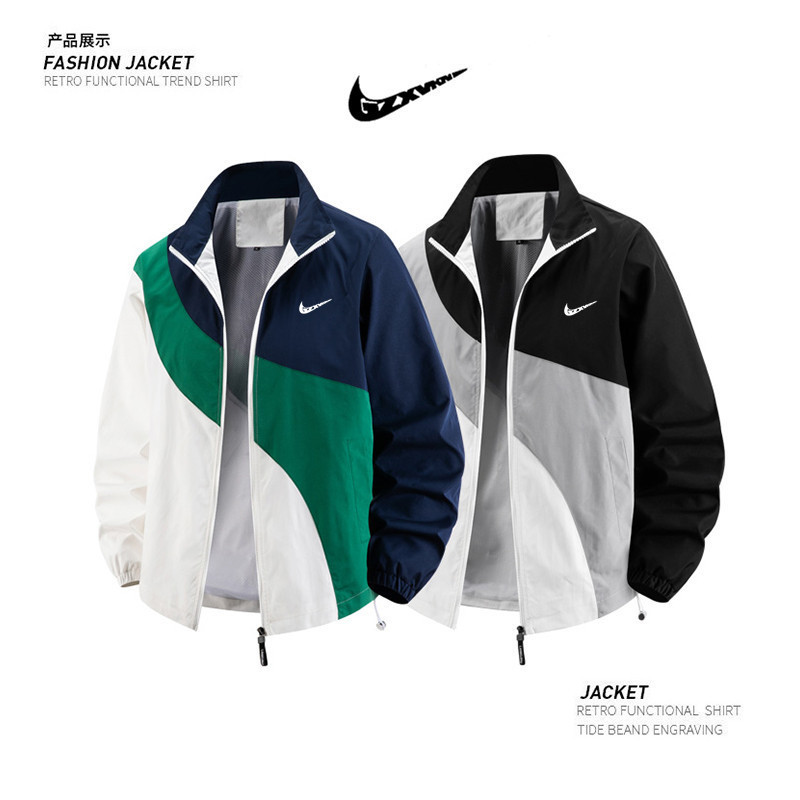Autumn Men's Color-Blocked Sports Casual Windbreaker Jacket, Trendy Brand Patchwork Windproof Zipper Coat for Men and Couples Autumn Men's Color-Blocked Sports Casual Windbreaker Jacket, Trendy Brand Patchwork Windproof Zipper Coat for Men and Couples