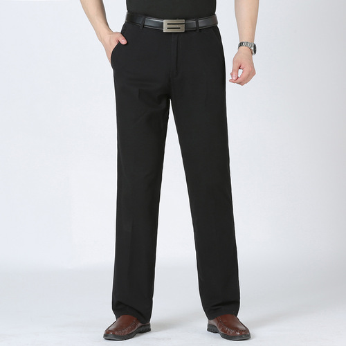 Mid-aged men's casual pants, 40-50 years old, middle-aged and elderly men's pure cotton pants, father's outfit, thin, loose, light business