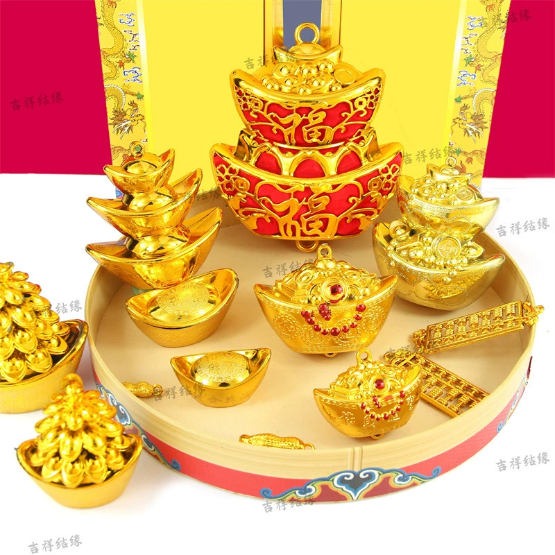 Складная башня праздничная благословение слово слиток рыба китайский узел аксессуары абака медные монеты DIY ручной работы свадебные подвески оптом