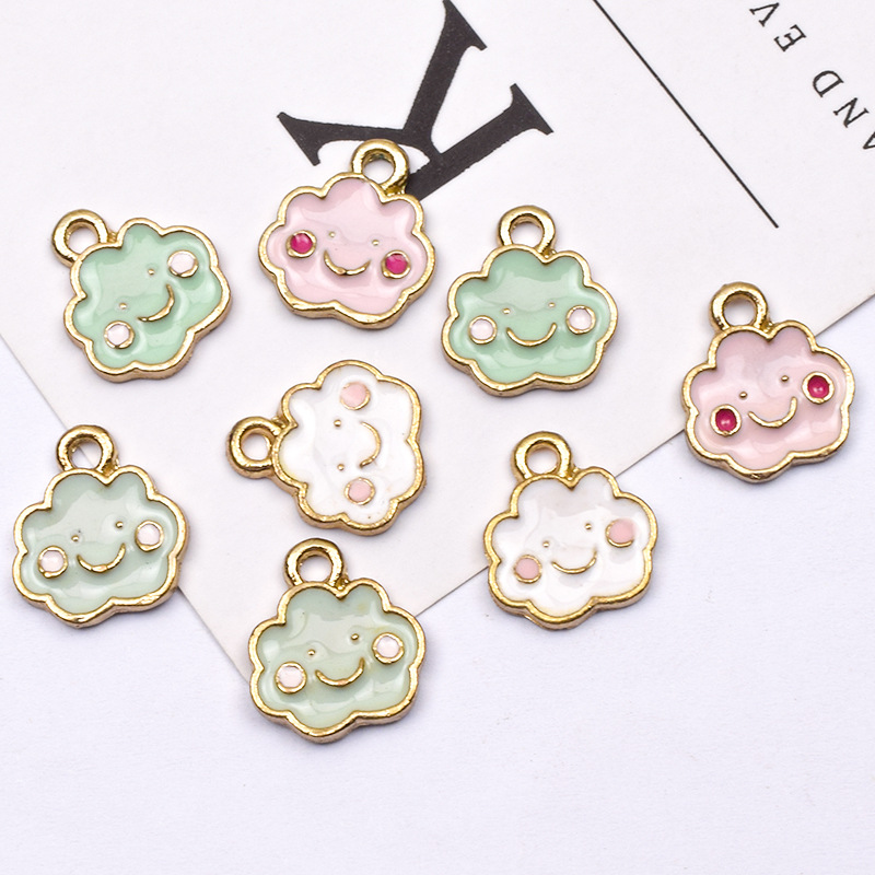 10g Weight 10 PCS/Package Alloy Clouds Face