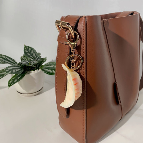 Fun and creative simulation food fried dumplings and buns car keychain chain bag pendant accessories student gifts