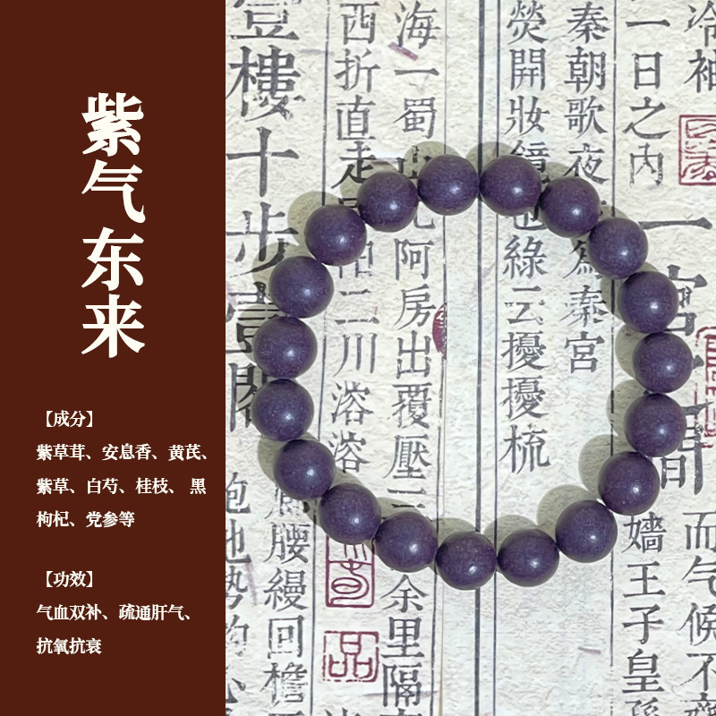 紫气东来中药手串天然合香珠散珠古法佛珠念珠龙涎香珠味|undefined