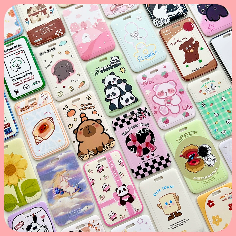 Держатель для скользящих карт, случайно распределенная студенческая карта питания, автобусная карта, защитная крышка, прозрачная сумка для карточек для малышей для мужчин и женщин