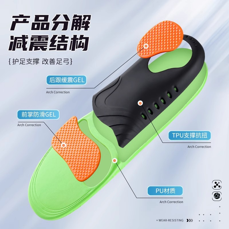 Comercio exterior explosivo pie plano plantilla de corrección de zapatos ortopédicos de alta calidad valgus arco de ocho caracteres de corrección de pie plantilla de artefactos de zapatos