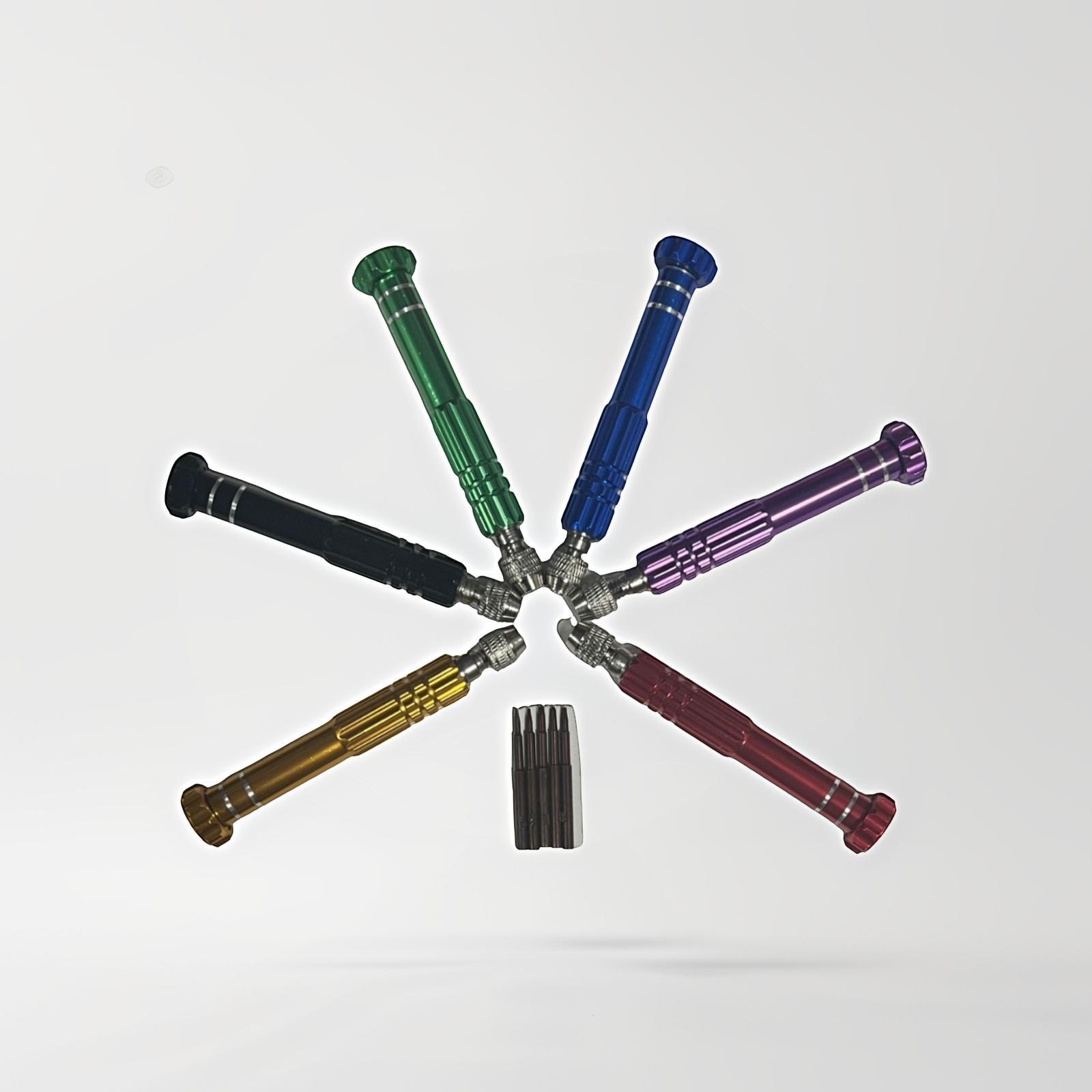 Five-In-One Aluminum Alloy Screwdriver Set for Repairing Watches, Glasses, and Mobile Phones, Multifunctional Alloy Steel Multi-Purpose