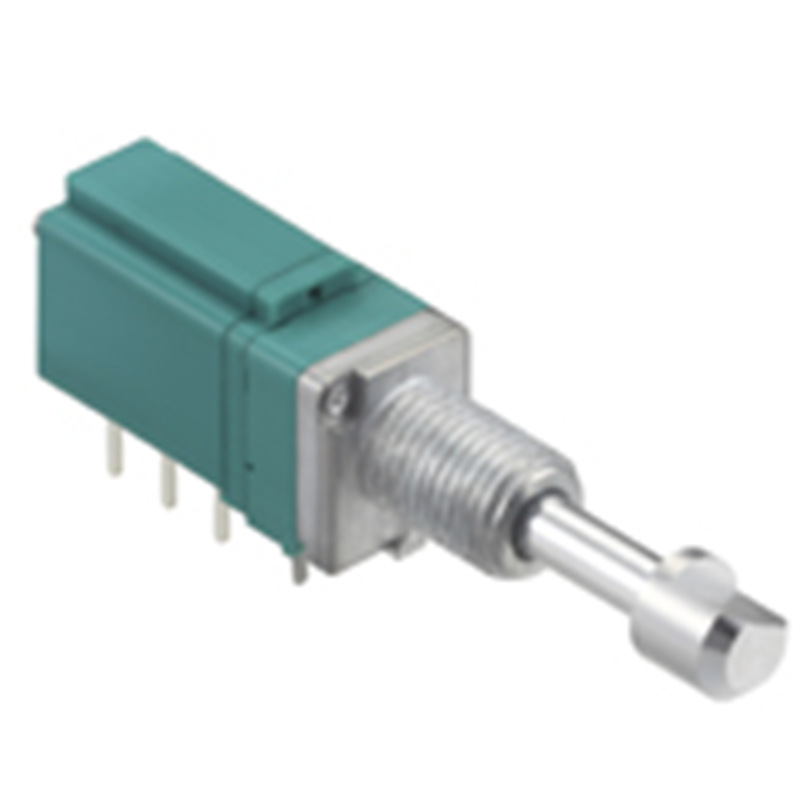 ALPS电位器RK097111U00S单联25轴9型金属轴1轴带推锁开关型