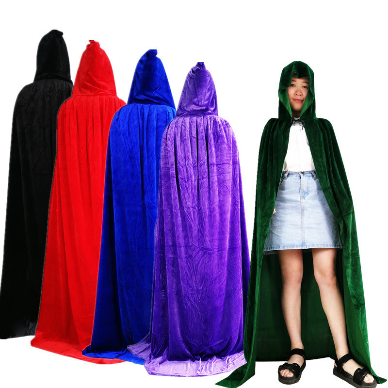 万圣节披风服装派对化妆服饰道具儿童成人斗篷黑色金丝绒死神舞会|undefined