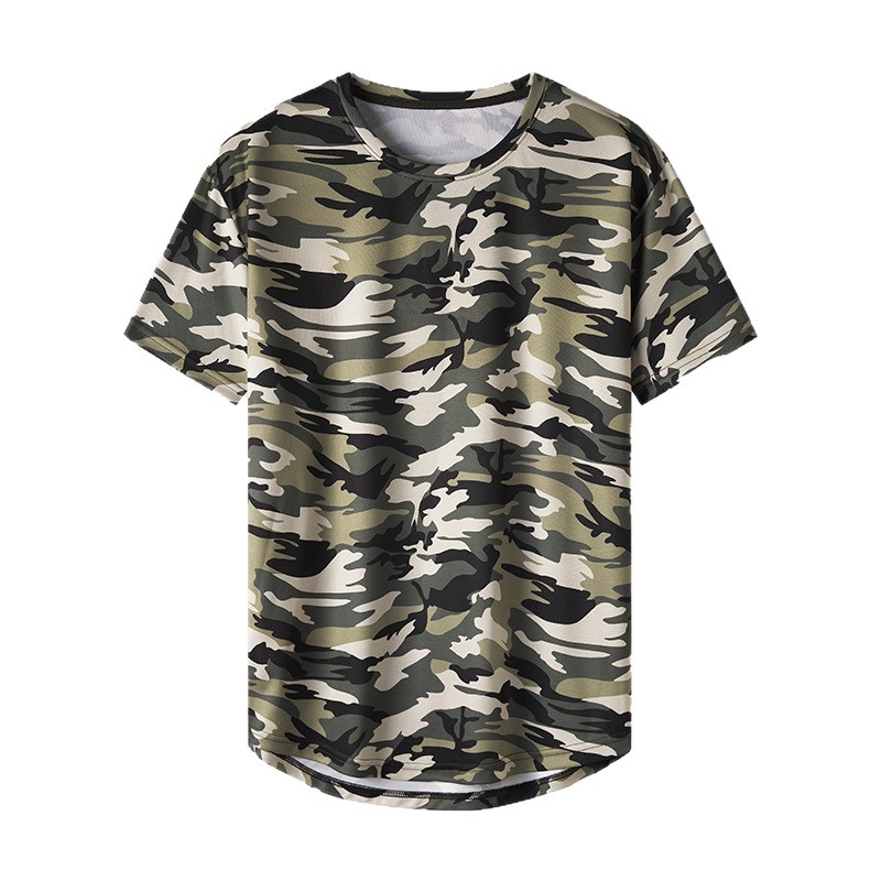 Europa tamaño transfronterizo verano delgado seda de hielo elástico ropa de trabajo de manga corta hombre rápido secado camiseta transpirable ropa de camuflaje ropa de trabajo image 6
