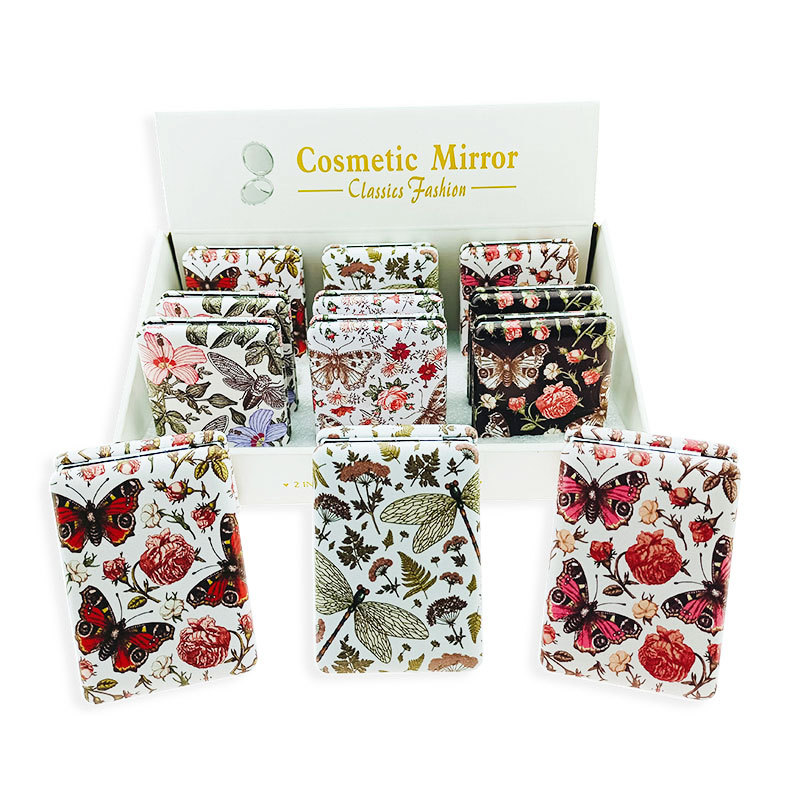 Handheld cute foldable double-sided portable small mirror