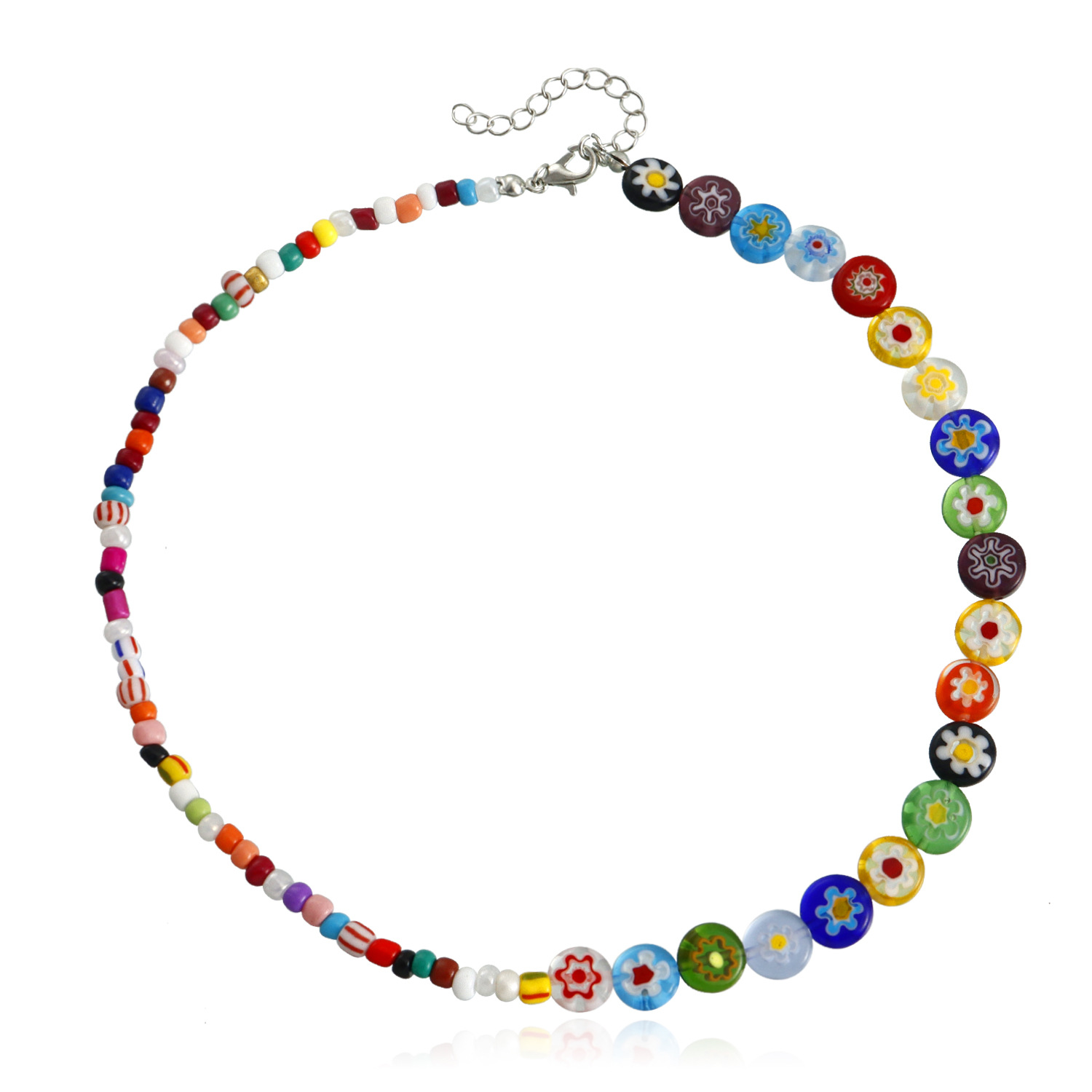 Regnbågsblomma pärlhalsband för par_voghion.com