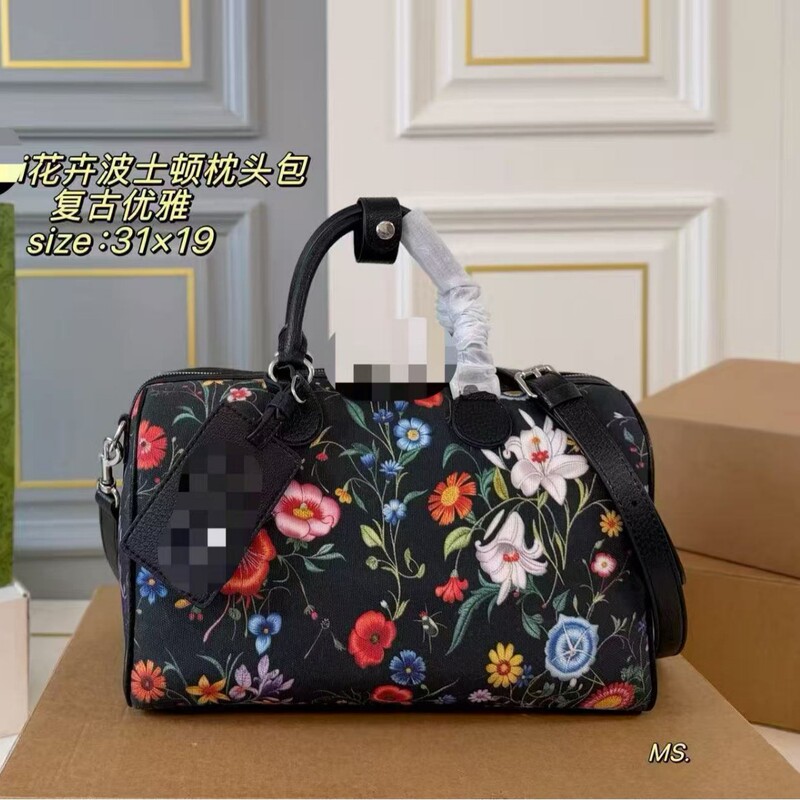 Cross-Border Gucci-Style Handbag, Fashionable Shoulder Bag, New Ethnic Floral Crossbody Handbag, Large Capacity