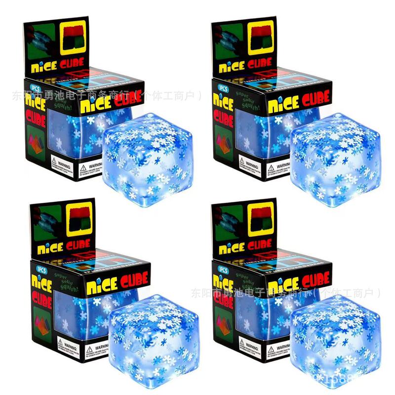 Maltose Water Cube Snowflake Ice Cube Squeezable Transparent Stress Relief Soft Rubber Slow Rebound Decompression Toy