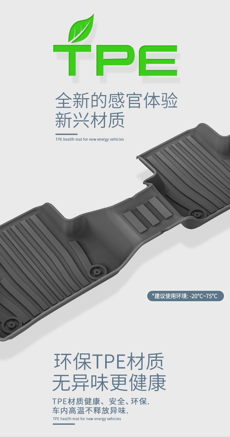 Car Floor Mats for 24 Volvo XC40, TPE Waterproof Eco-Friendly Trunk Mat