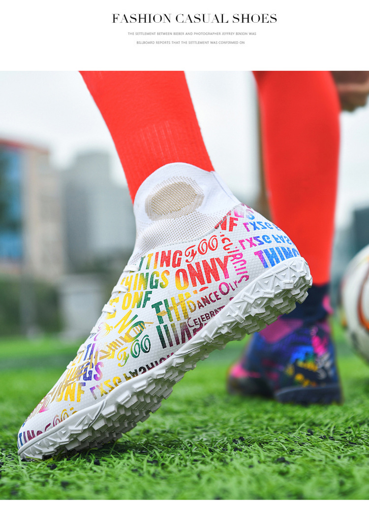 High Top Soccer Boots For Youth Competitive Training And Turf Play_voghion.com