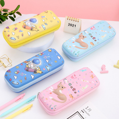 BOJIN Pencil bag men and women Stationery Pencil box High-capacity three layers pupil 3D Cartoon Pencil