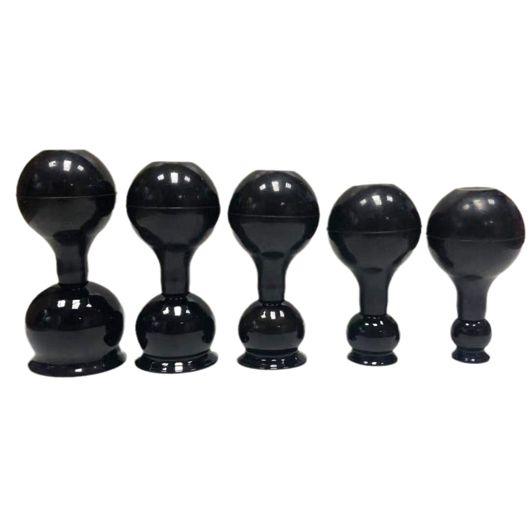 【厂家】直销玻璃罐拔罐器全黑 无火家庭使用背脸部橡胶拔罐